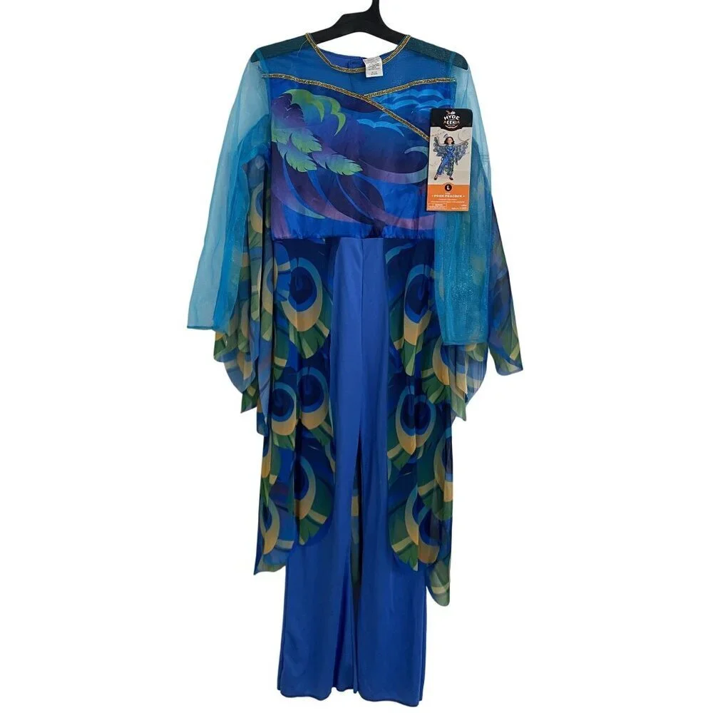 Target Kids' Posh Peacock Halloween Costume Jumpsuit with Headpiece Size Lg - Picture 2 of 11
